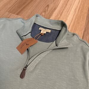 Elliot Mulryan Quarter Zip Pullover Mens L Preppy Casual Green